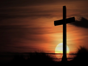 cross at sunset